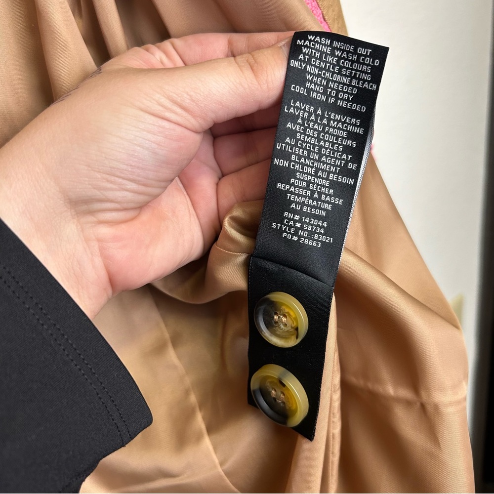 New With Tags! 7 For All Mankind Ribbon Trim Colorful Trimmed Trench Coat MED. - Picture 16 of 16